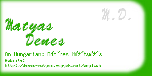 matyas denes business card